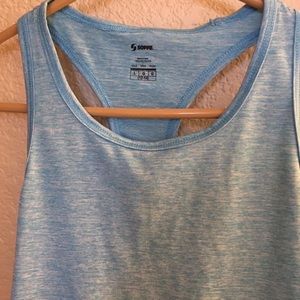Blue exercise tank top